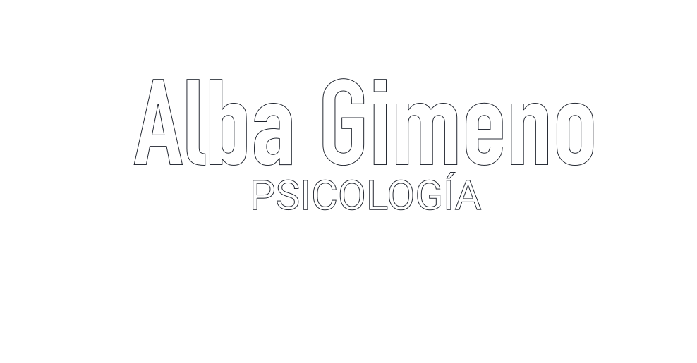 Logotipo Alba Gimeno psicóloga en blanco y negro